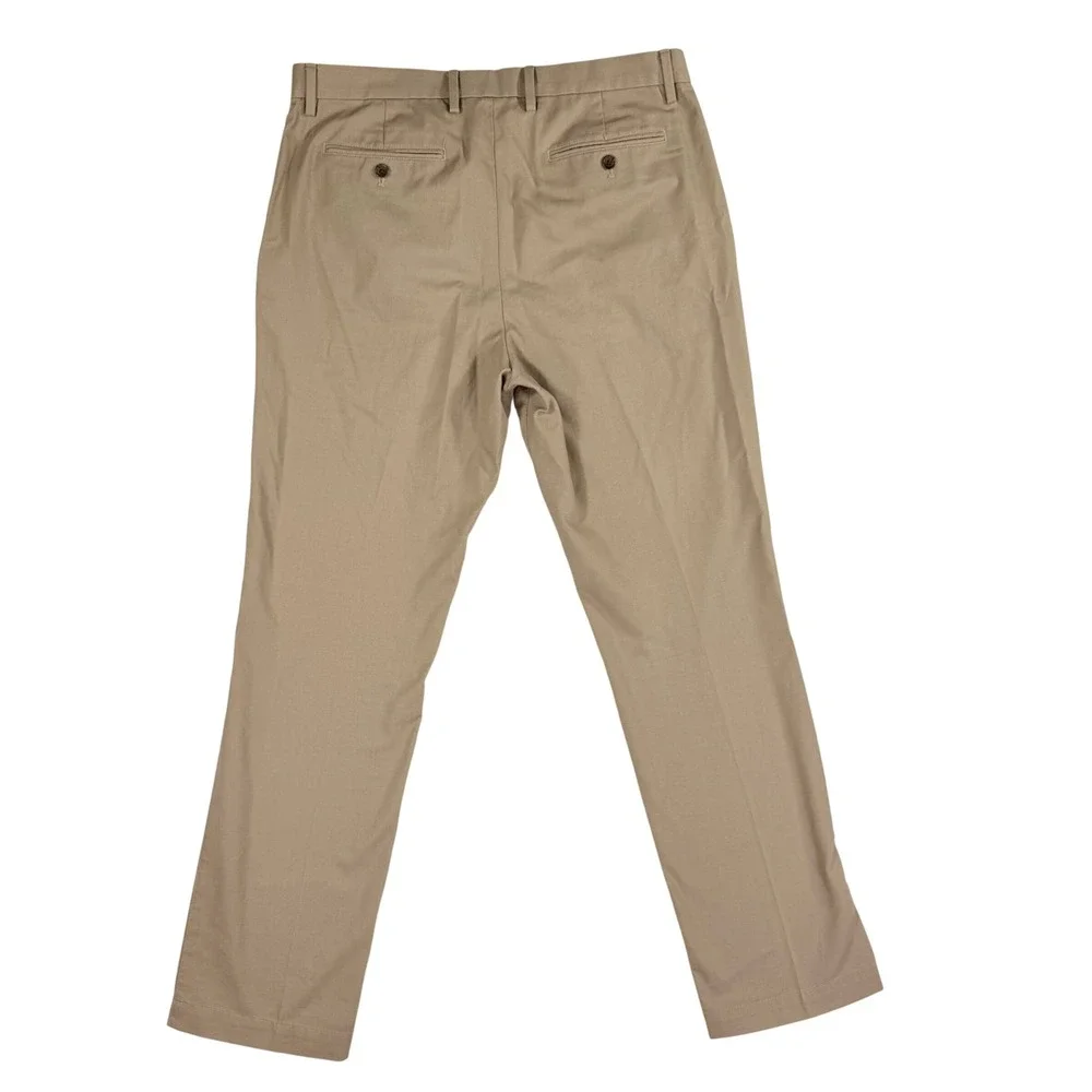 Banana Republic Kentfield Pant Men 34x32 Khaki Tan Cotton Blend Chino Straight